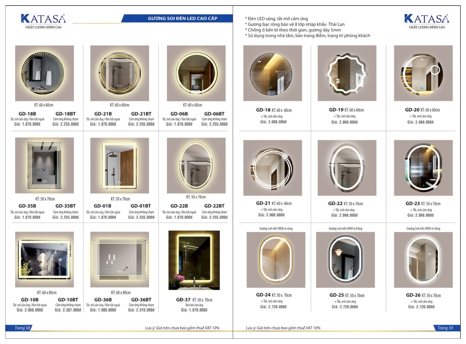 Thiết bị vệ sinh KATASA Catalogue và Bảng giá mới nhất /Page 